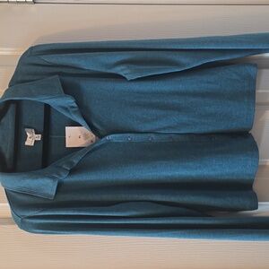 TRUE CRAFT BRAND WOMEN'S JUNIOR SIZE LONG SLEEVES TURQUOISE TOP SIZE XL